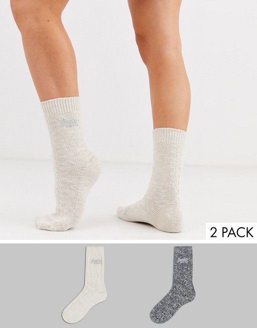 Superdry cable socks 2 pack