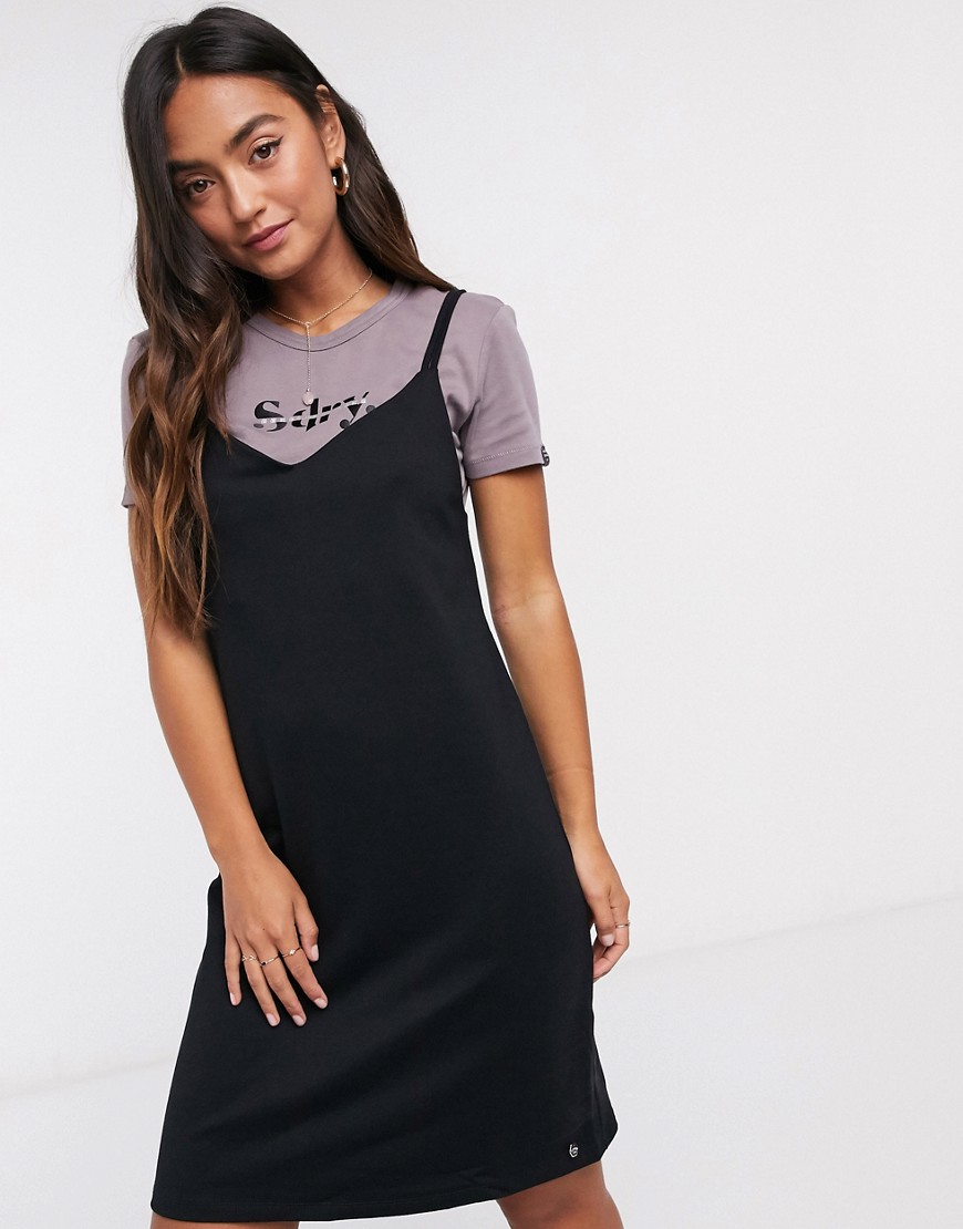 SUPERDRY CAMI T-SHIRT DRESS IN BLACK,W8000007A