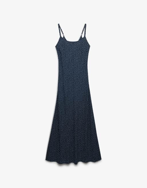 Superdry – Camisole-Maxikleid in Marineblau mit kleinem Herzmuster, 6 von 6