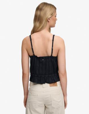 Camisole-Oberteil aus Spitze in Eclipse-Marineblau-Navy Navy 36