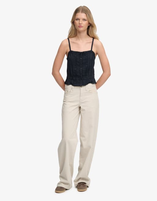 Superdry – Camisole-Oberteil aus Spitze in Eclipse-Marineblau, 4 von 4