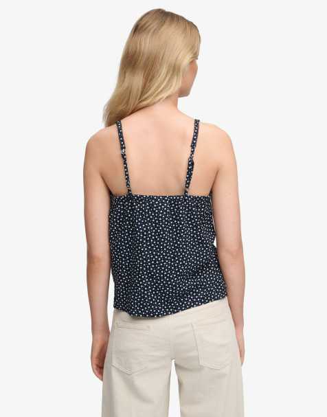 Superdry – Camisole-Oberteil in Eclipse-Marineblau mit kleinem Herzchenmuster - view 1