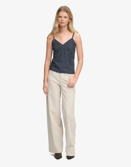 Superdry – Camisole-Oberteil in Eclipse-Marineblau mit kleinem Herzchenmuster, 4 von 6