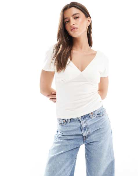 Superdry Cap sleeve corset top in off white - view 1
