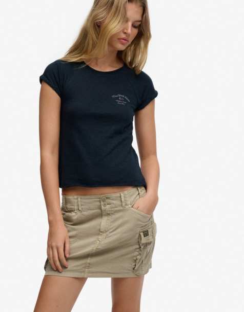 Superdry Cargo mini skirt in cobblestone grey