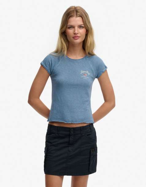 Superdry Cargo mini skirt in eclipse navy - view 1