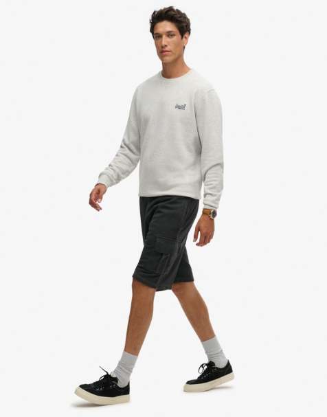 Superdry – Cargo-Shorts in verwaschenem Schwarz mit Kontrastnaht - view 1