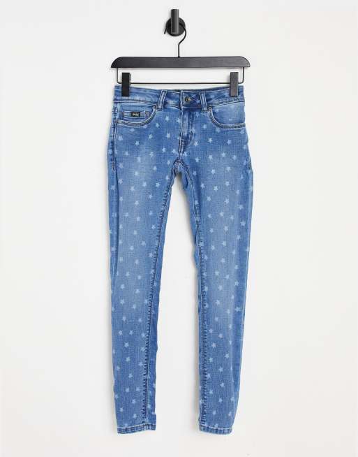 Superdry - Cassie - Skinny jeans met sterrenprint in blauw
