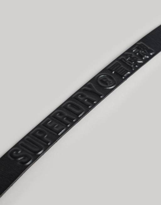 Superdry - Ceinture style vintage à logo estampé - Noir