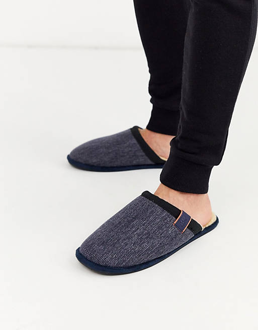 Superdry - Chaussons classiques style mules - Bleu marine