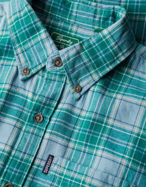 Superdry - Chemise à carreaux vintage en coton - Sarcelle