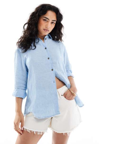 Superdry - Chemise casual coupe masculine en lin - Bleu océan chambray - view 1