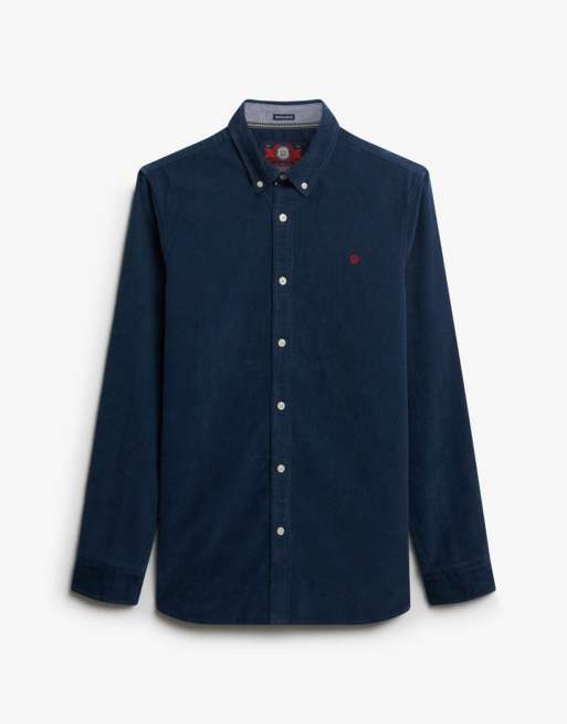 Superdry - Chemise classique en velours à fines côtes - Bleu insigne, 5 de 5