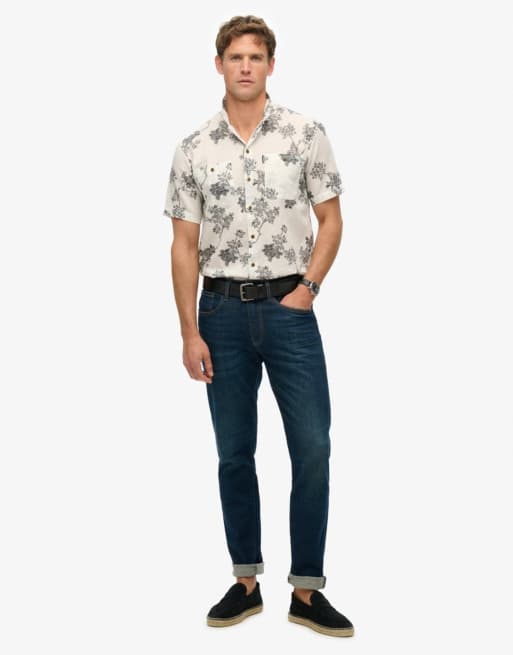 Superdry - Chemise de plage à manches courtes - Blanc optique yoshino
