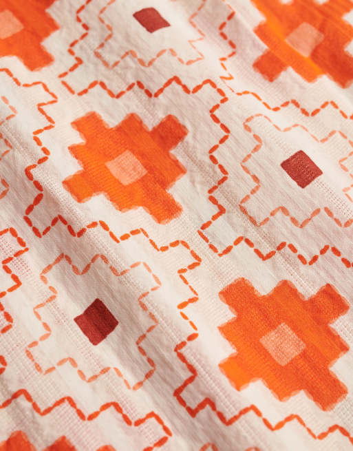 Superdry - Chemise de plage à manches courtes et imprimé mosaïque - Orange sashiko, 5 de 6