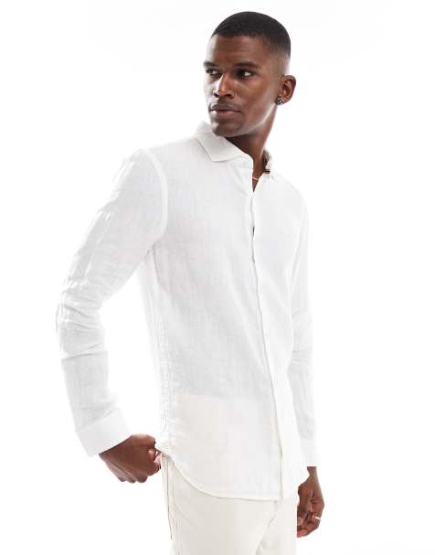 Superdry - Chemise de vacances brodée en lin - Blanc optique - view 1