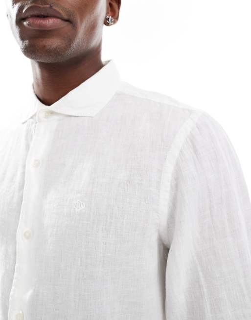 Chemise Homme Superdry En Lin Brodé - Coupe Décontractée, Manches Courtes