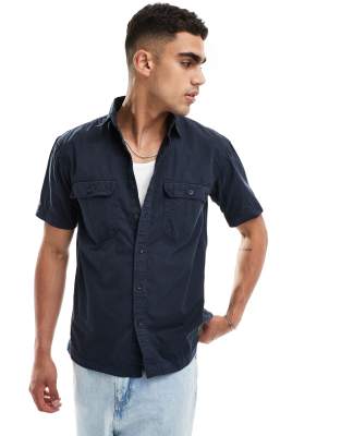 Superdry - Chemise militaire à manches courtes - Bleu marine eclipse