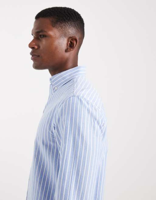 Superdry - Chemise Oxford classique à rayures avec manches longues - Bleu broker, 4 de 5