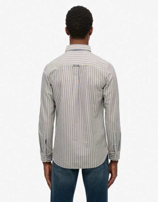 Superdry - Chemise Oxford classique rayée à manches longues - Bleu marine et jaune, 2 de 6