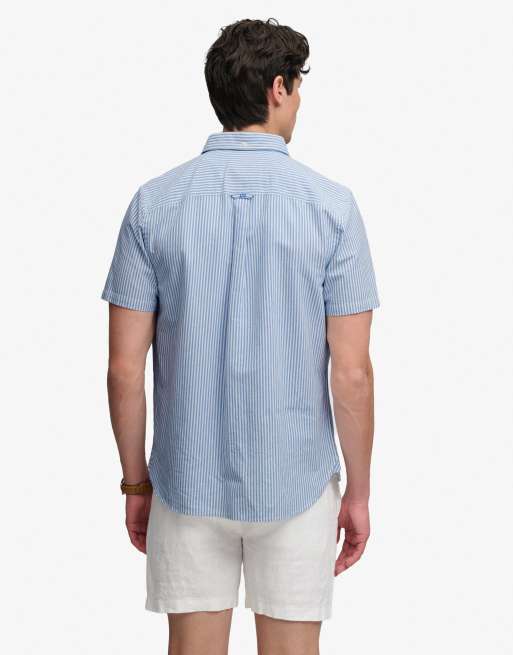 Superdry - Chemise Oxford preppy à manches courtes - Bleu ciel rayé, 2 de 5