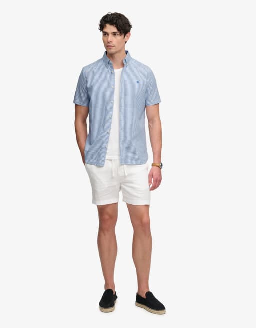Superdry - Chemise Oxford preppy à manches courtes - Bleu ciel rayé, 3 de 5