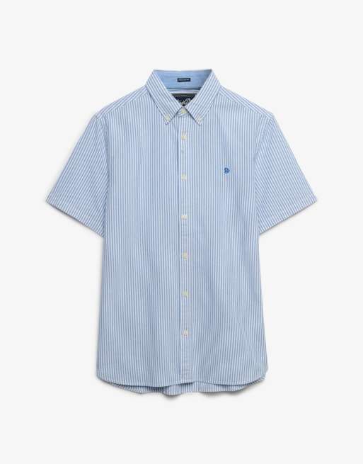 Superdry - Chemise Oxford preppy à manches courtes - Bleu ciel rayé, 5 de 5
