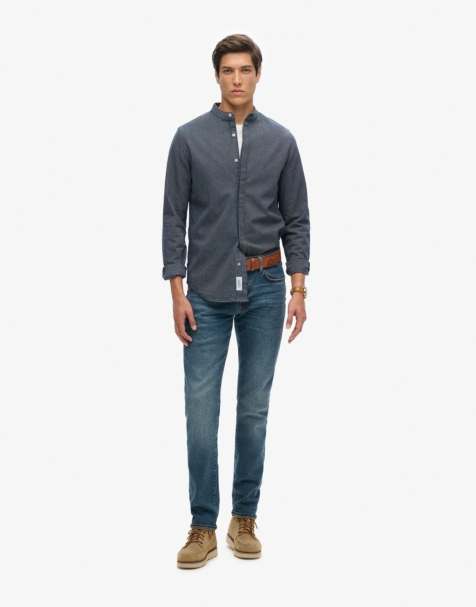 Superdry - Chemise rayée à col officier - Indigo - view 1