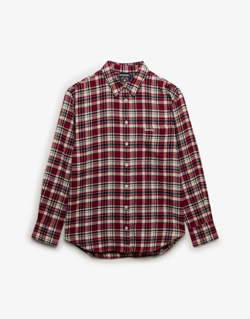 Superdry chemise relaxed en flanelle à carreaux rouge bordeaux, 6 de 6