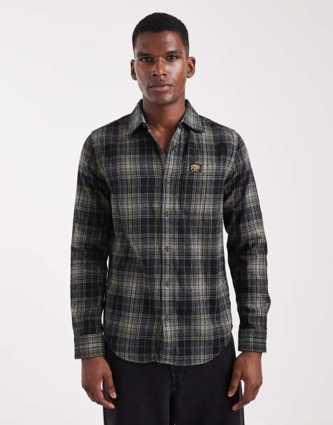 Superdry - Chemise style bûcheron en coton à carreaux Drayton avec manches longues - Noir - view 1