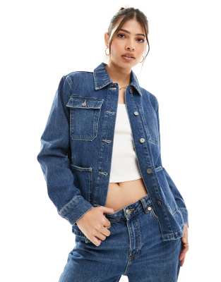 Superdry - Chore-Jacke aus Denim in Beverley-Blau