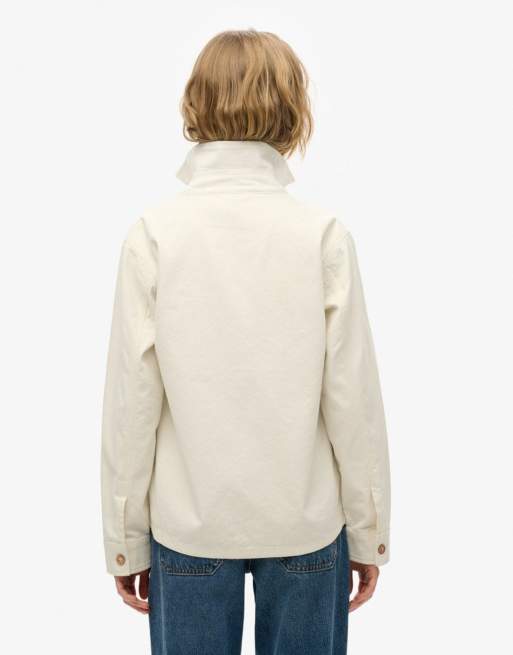 Superdry Chore jacket in off white, 3 of 5