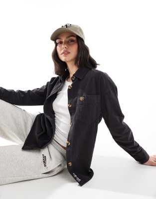 Superdry Chunky cord overshirt in black