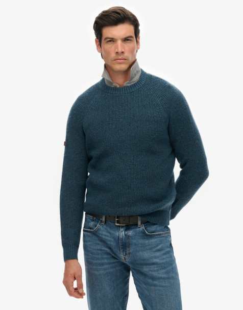 Superdry Chunky raglan jumper in ink - view 1