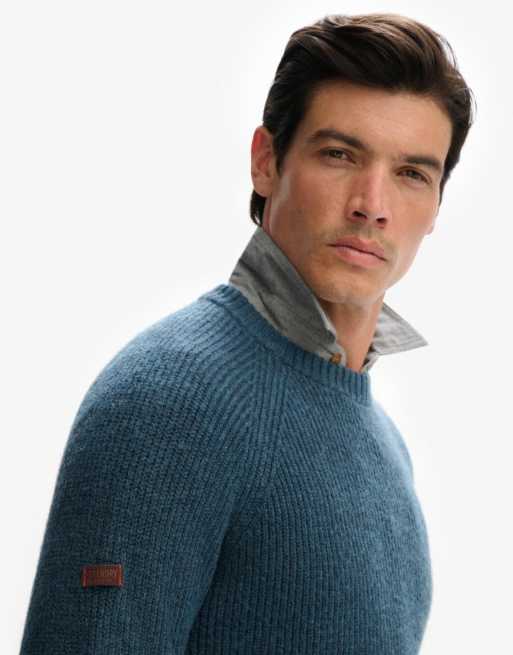 Superdry Chunky raglan jumper in ink ASOS