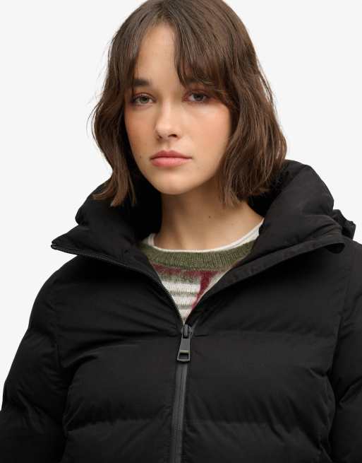 Superdry City Longline-Mikrofaserjacke in Schwarz, 3 von 7