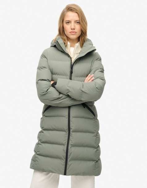 Superdry City mid padded jacket in freestyle green - view 1
