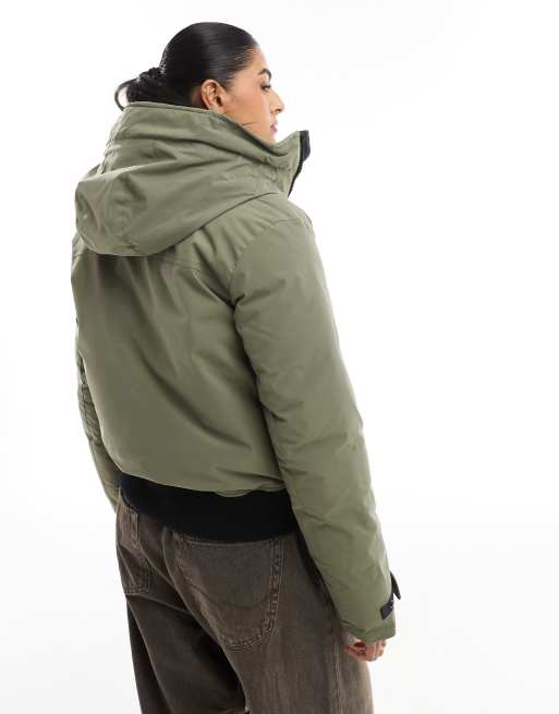 Superdry City padded bomber jacket in dusty olive green ASOS