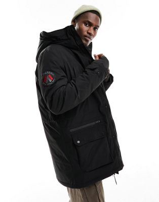 Superdry City padded parka jacket in black - ASOS Price Checker