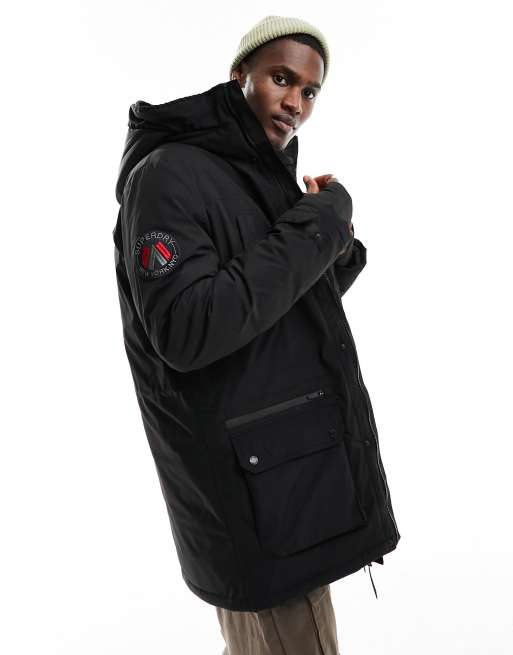 Superdry City in black parka padded | jacket ASOS