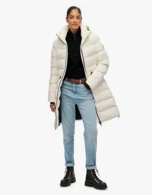 Superdry - City - Wattierte Jacke in Wollweiß