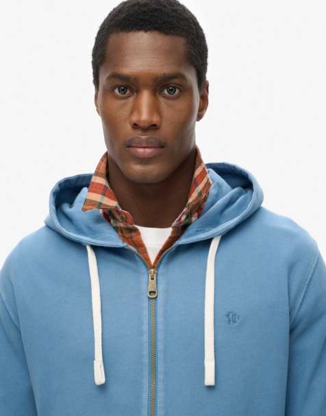 Superdry – Classic – Basic-Kapuzenjacke in Wedgewood-Blau - view 1