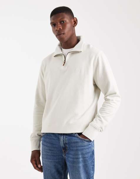 Superdry Classic essential half zip jumper in silver birch - view 1
