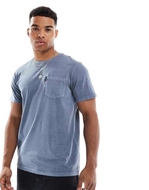 Superdry Classic essential pocket t-shirt in washed faded navy - view 1