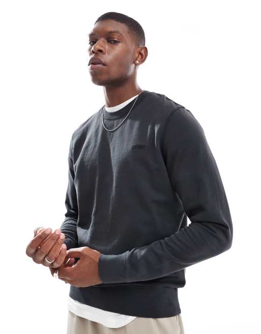 Superdry Classic essential sweatshirt in washed black ASOS