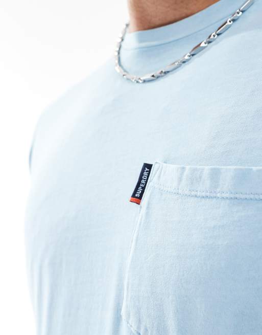 Superdry - Classic Essential - T-shirt à poche - Bleu coucher de soleil, 4 de 4