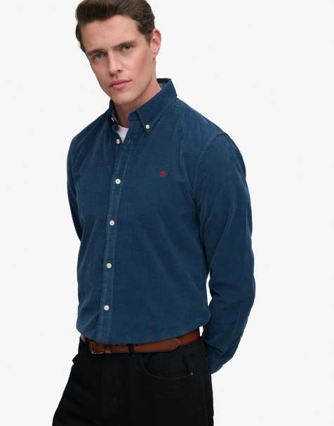 Superdry – Classic – Hemd aus feinem Cord in Insigniablau - view 1