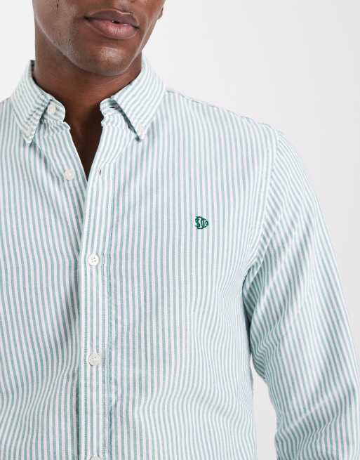 Superdry – Classic – Langärmliges Oxford-Hemd mit Streifen in Peppermint Chalk, 5 von 5