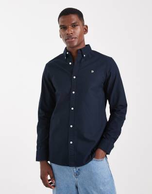Superdry Classic oxford long sleeve shirt in eclipse navy