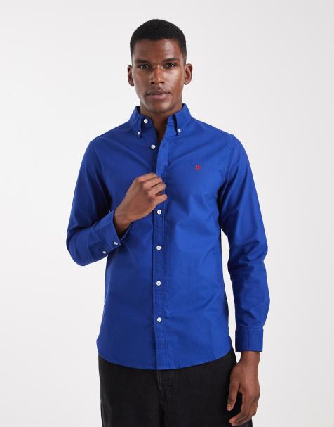 Superdry Classic oxford long sleeve shirt in marine navy - view 1